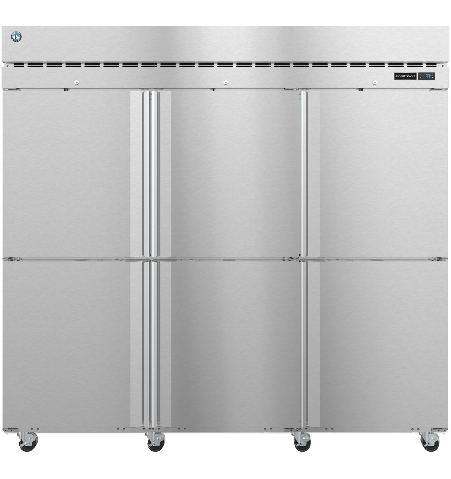 Hoshizaki F3A-HS Three Section Half Stainless Steel Doors with Lock Upright Freezer