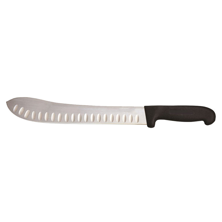 Omcan 12507 11-inch Black Handle English G-Edge Butcher Knife