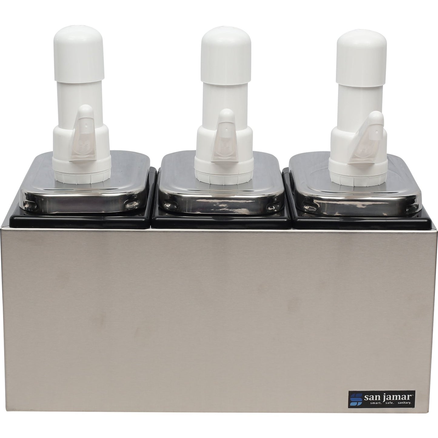 San Jamar P9713 Silver 3-Well Condiment Pump Service Center