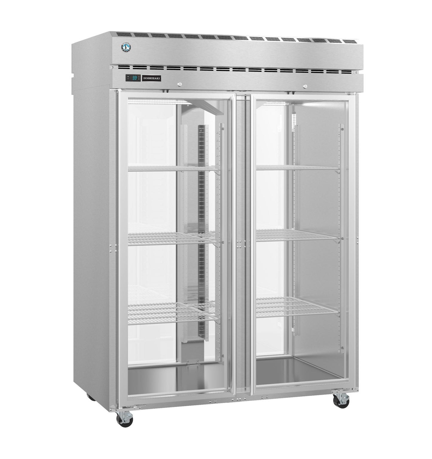 Hoshizaki PT2A-FG-FG Two Section Full Glass Door with Lock Upright Pass Thru Refrigerator