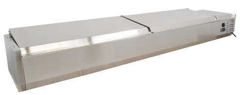 Omcan 46497 78-inch Refrigerated Topping Rail with Stainless Steel Cover