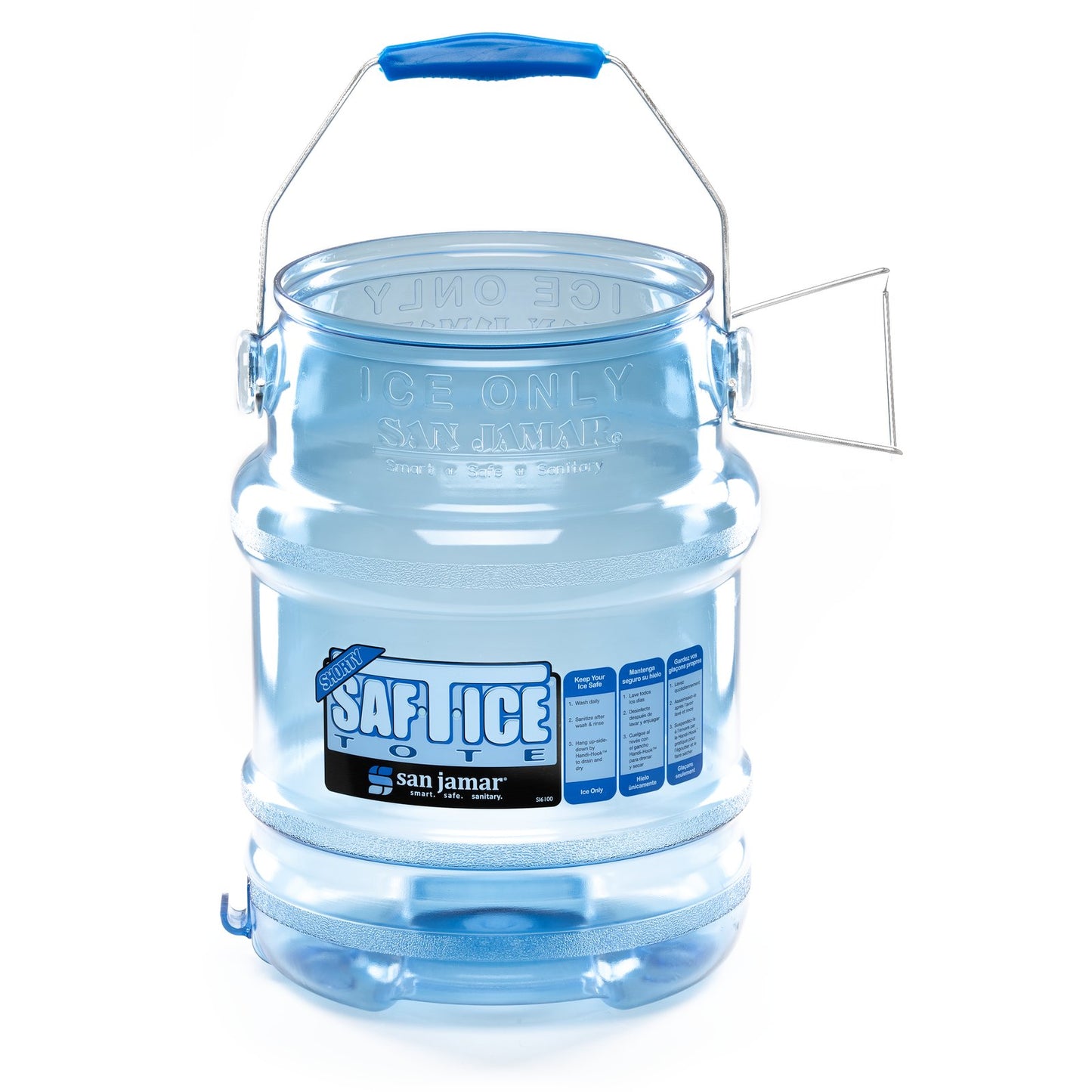 San Jamar SI6100 Blue Polycarbonate Saf-T-Ice Tote - Shorty