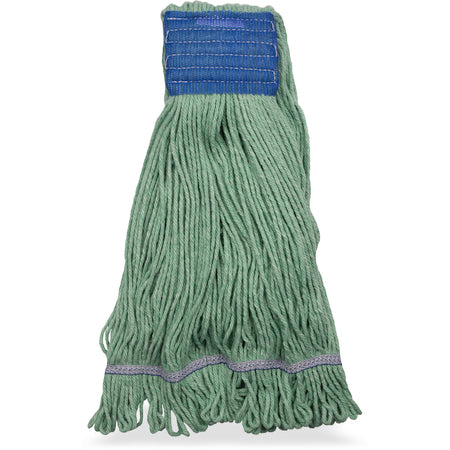Carlisle 36943009 X-Large Green Synthetic/Cotton Blend 4 Ply Looped End Mop w/ Blue Band