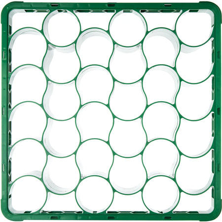 Carlisle REW30LC09 Green 30 Compartment Polypropylene OptiClean NeWave Color-Coded Long Glass Rack Extender