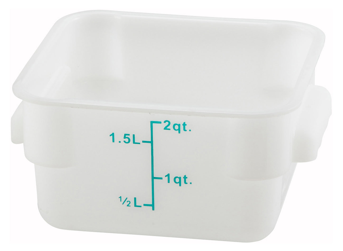 Winco PESC-2 2 Qt. White Polypropylene Storage Container