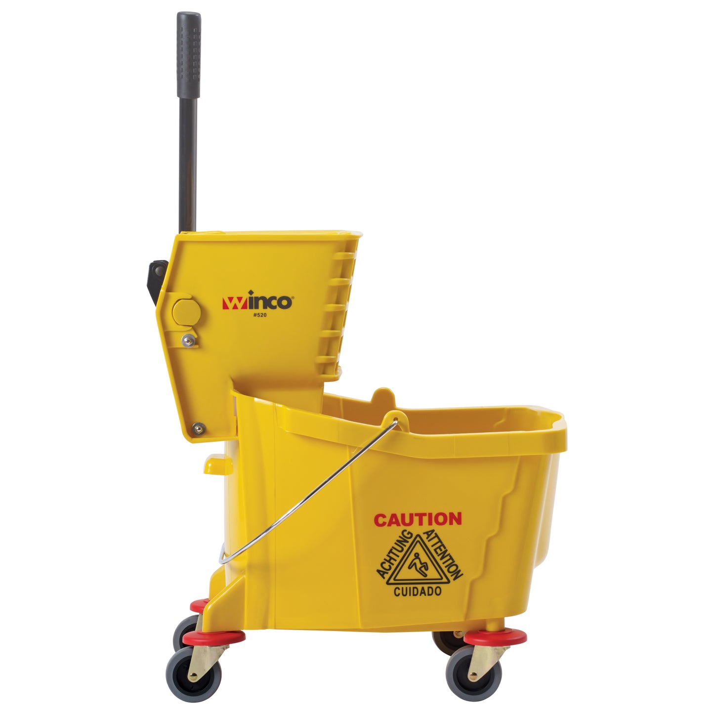Winco MPB-36 36 Qt. Yellow Mop Bucket w/ Wringer