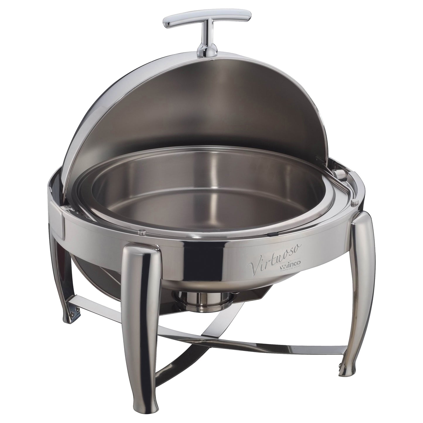 Winco 103B 6 Qt. Stainless Steel Virtuoso Roll-Top Chafer, Extra Heavyweight