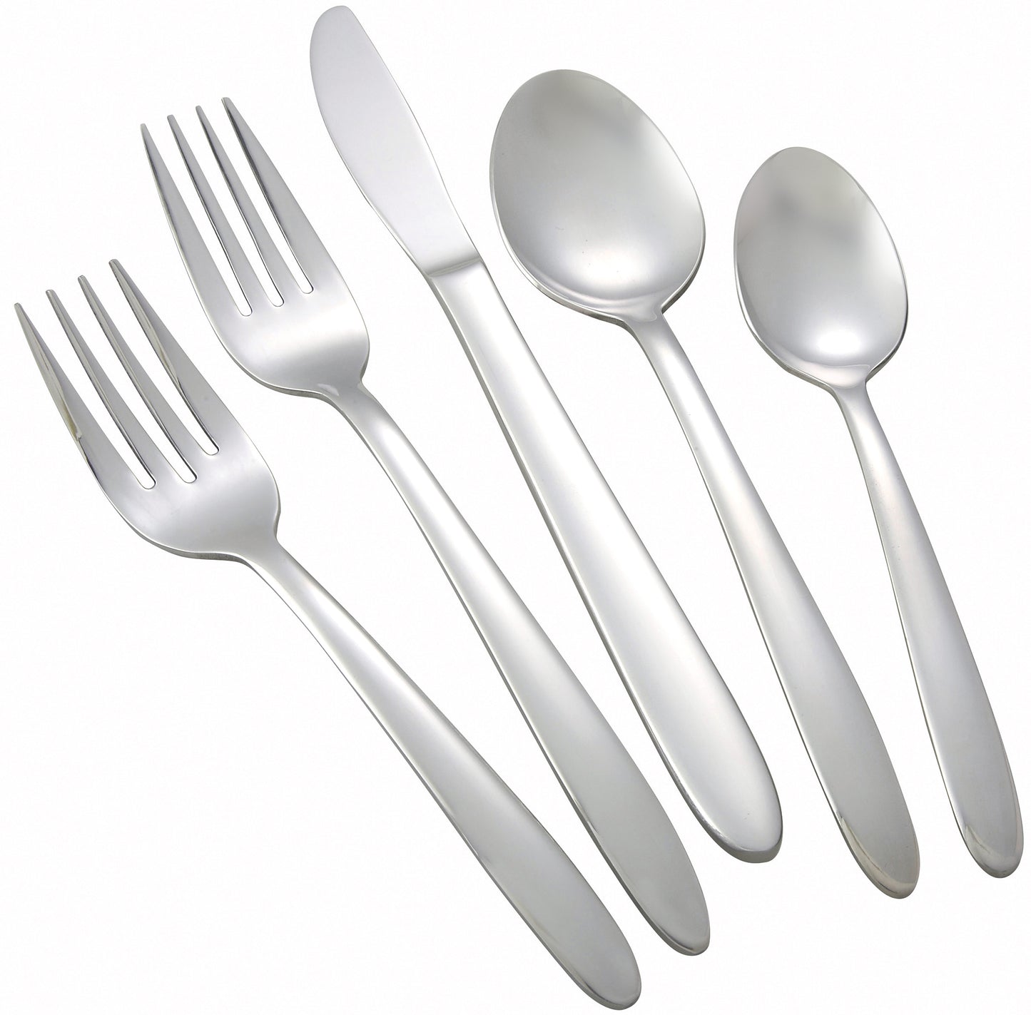 Winco 0019-03 Flute Dinner Spoon, 18/0 Heavyweight