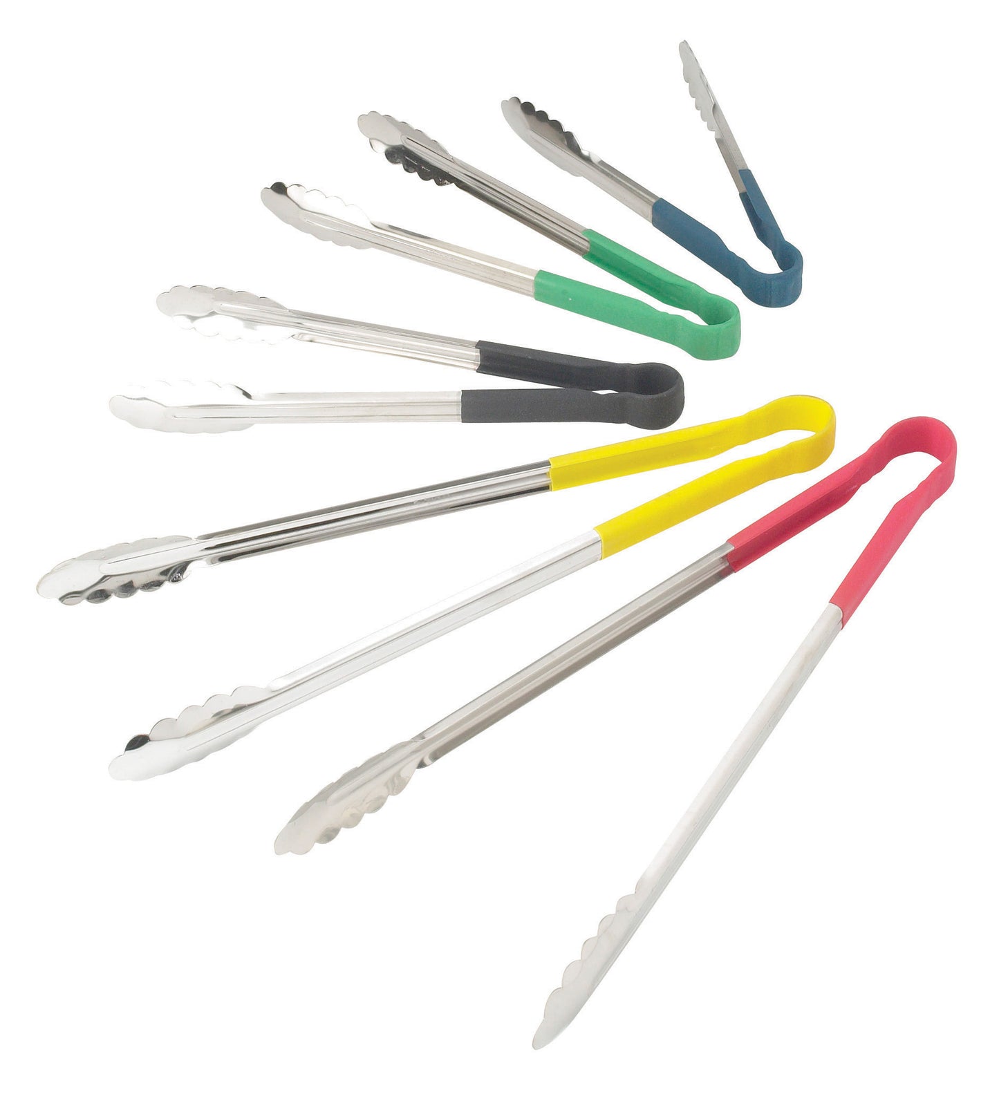 Winco UTPH-9Y 9" Yellow Stainless Steel Utility Tong, Polypropylene Handle