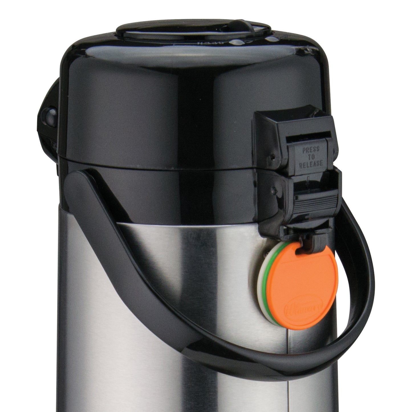 Winco AP-525 2.5L Stainless Steel Body Glass Lined Airpot w/ Push Button Top