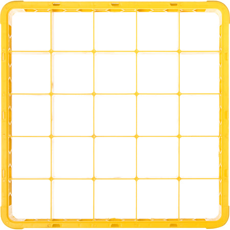 Carlisle RE25C04 Yellow 25-Compartment Polypropylene OptiClean Divided Glass Rack Extender 1.78"