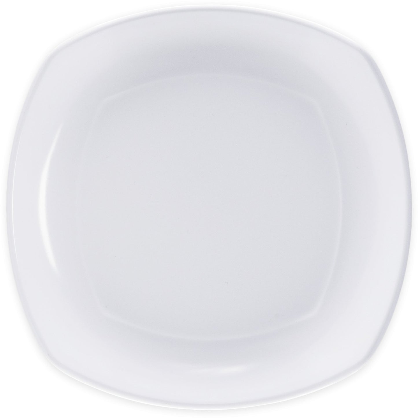Carlisle 4330602 9.5" White Upturned Corner Square Melamine Medium Plate