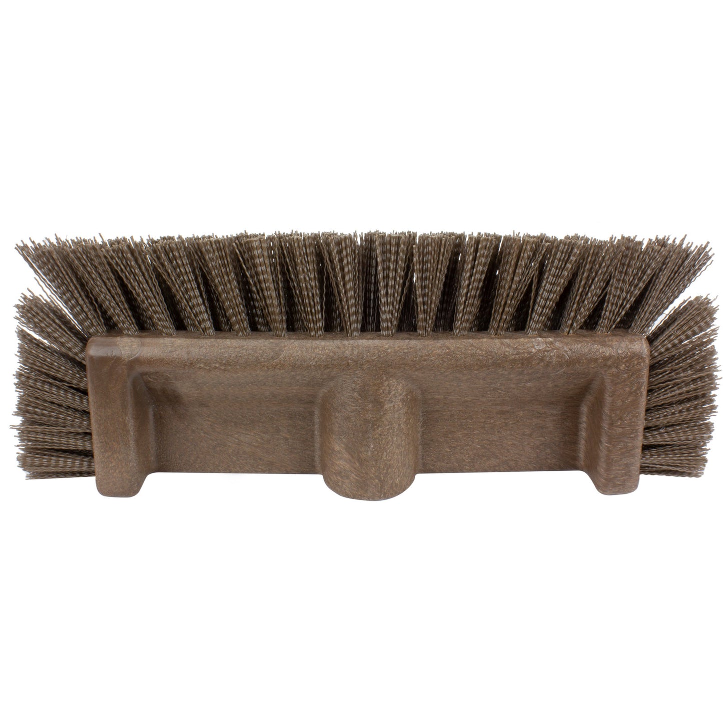 Carlisle 40422EC01 12" Brown Color Coded Mult-Level Floor Scrub Brush with End Bristles