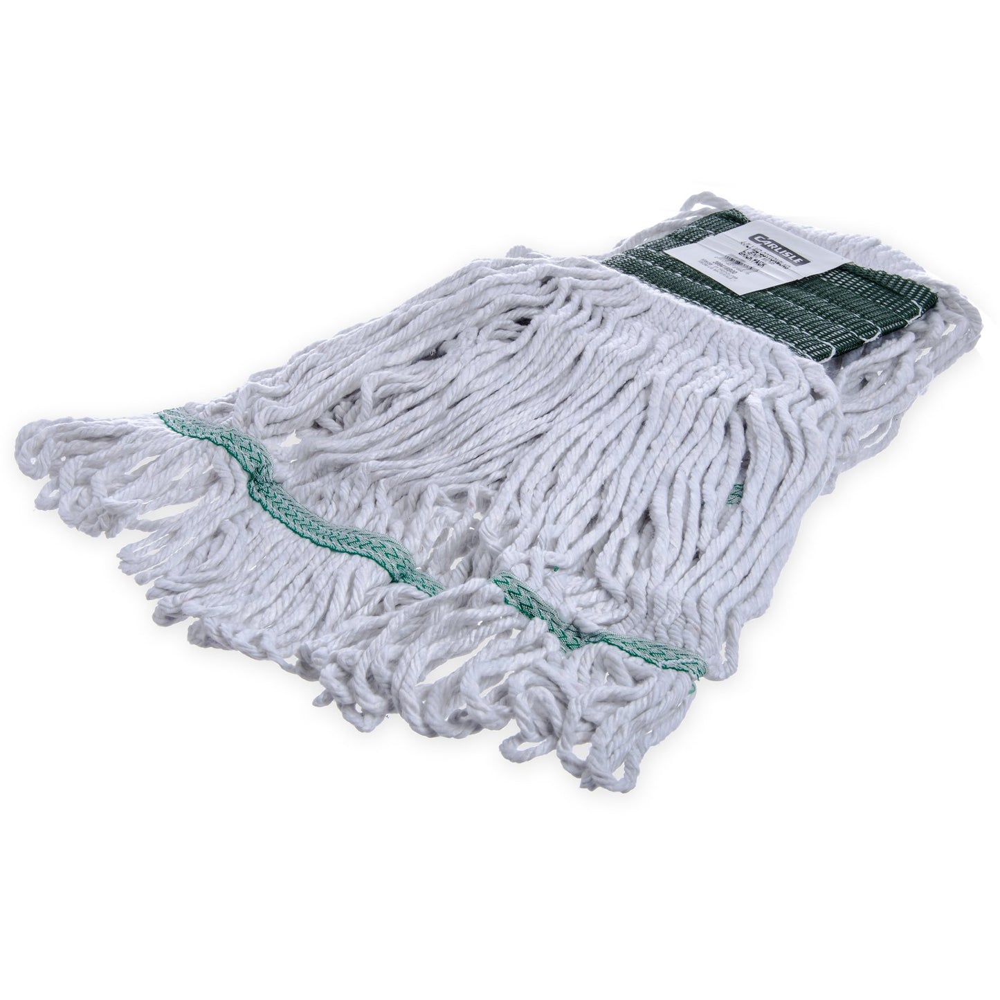 Carlisle 369418B00 Medium White Synthetic/Cotton Blend Flo-Pac Green Band Mop With Looped-End