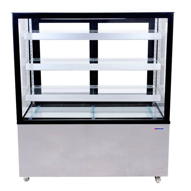 Omcan 44383 48-inch Square Glass Floor Refrigerated Display Case