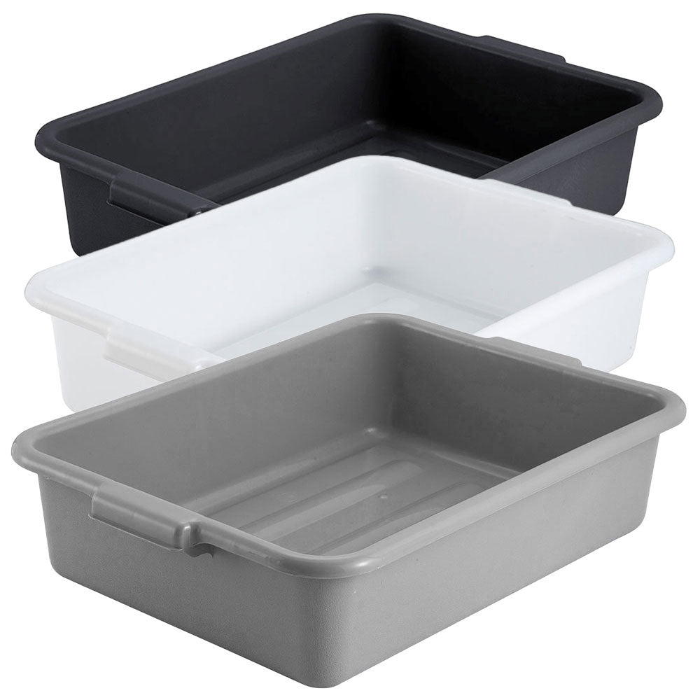 Omcan 81000 21.5" x 15.5" x 5" Polypropylene Standard Black Bus Box