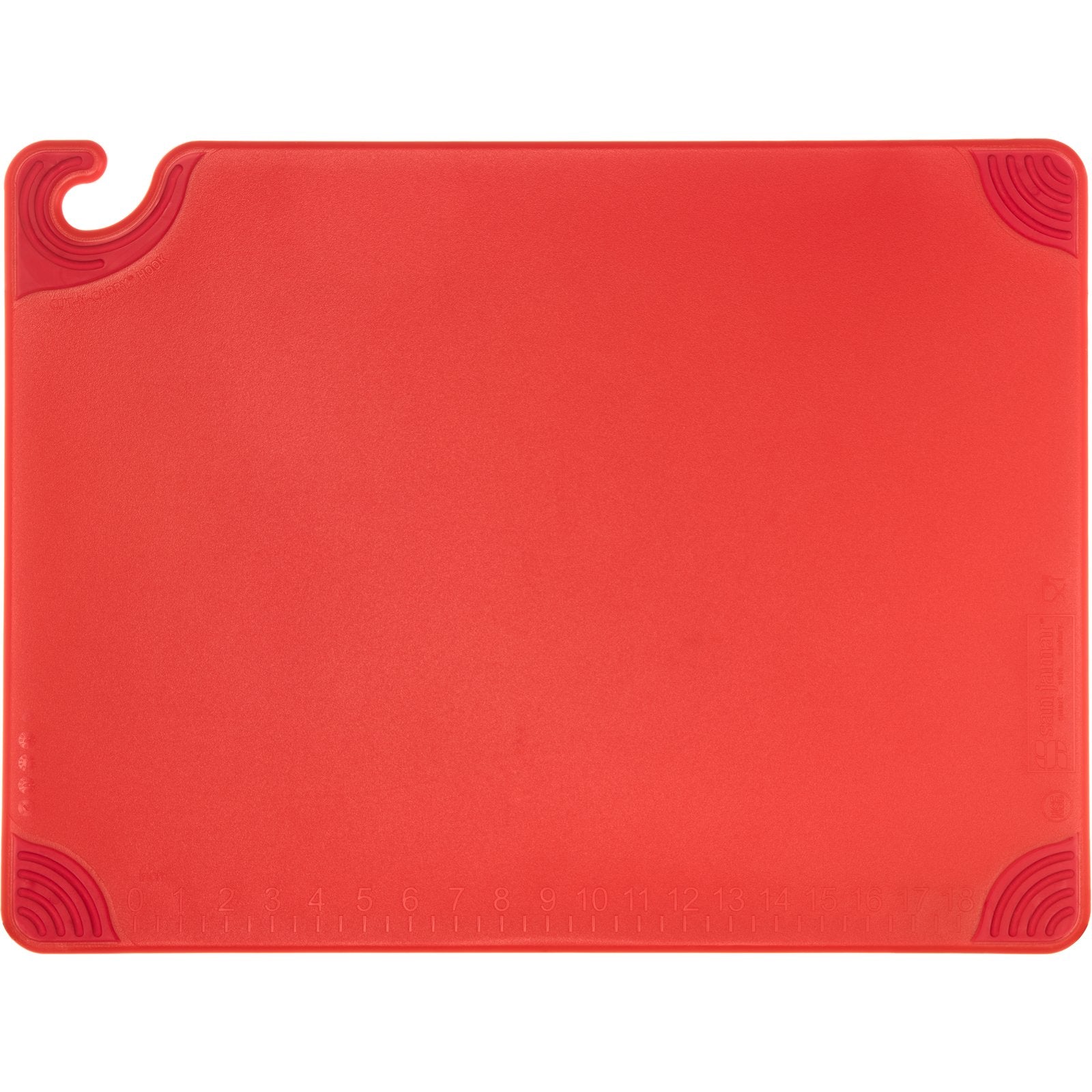 San Jamar CBG182412RD 18" x 24" x 0.5" Red Saf-T-Grip Cutting Board