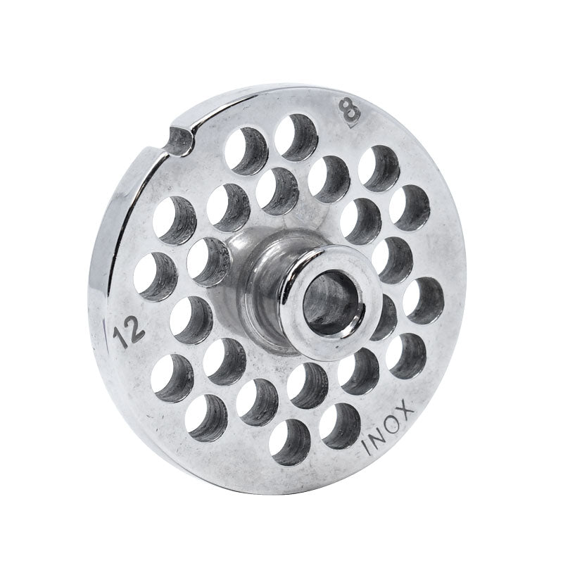 Omcan 11195 #12 One Notch/Round European Style Stainless Steel Plate with Hub, 8mm (5/16")