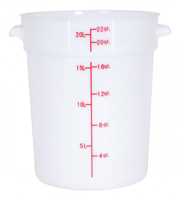 Omcan 80235 22 Qt White Round Polypropylene Food Storage Container
