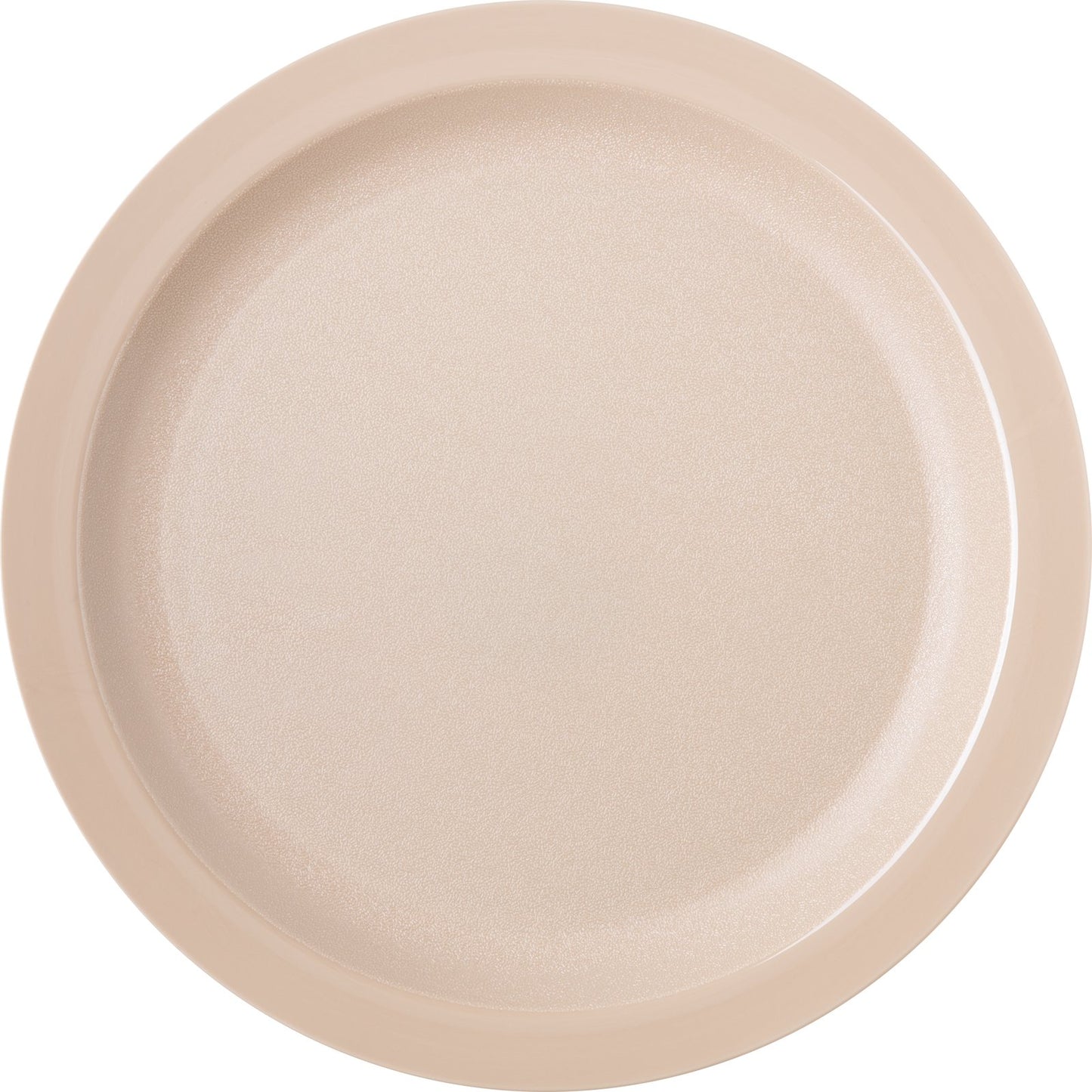 Carlisle PCD21025 10" Tan Polycarbonate Narrow Rim Plate