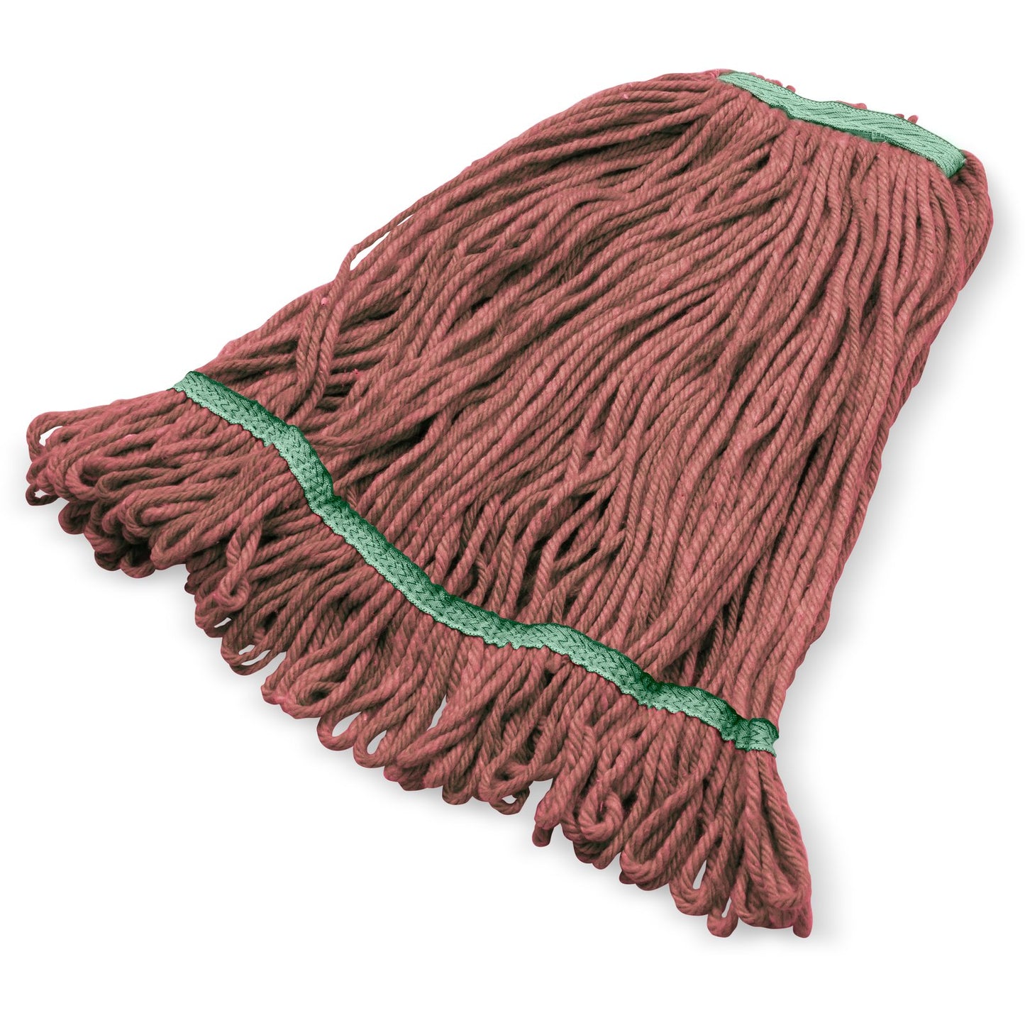 Carlisle 369320M05 Medium Red Acrylic Fiber Anti-Microbial Looped-End Mop w/ Green Band