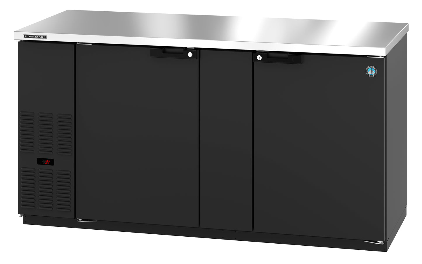 Hoshizaki BB69 Two Section Stainless Steel Back Bar Back Bar, Solid Doors Refrigerator