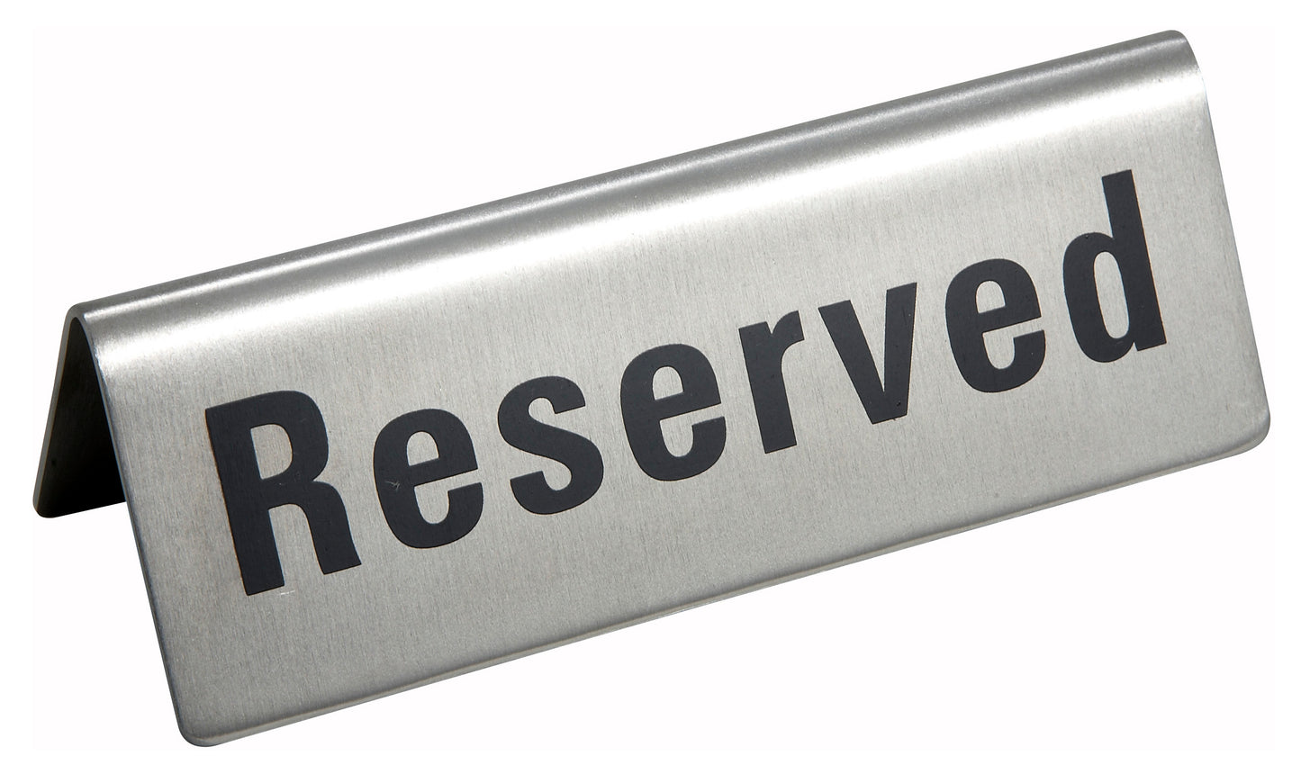 Winco RVS-4 Stainless Steel Tent Sign - "Reserved"