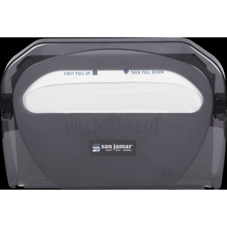 San Jamar TS510TBK 16.5" x 12" x 3" Black Pearl Plastic Toilet Seat Cover Dispenser