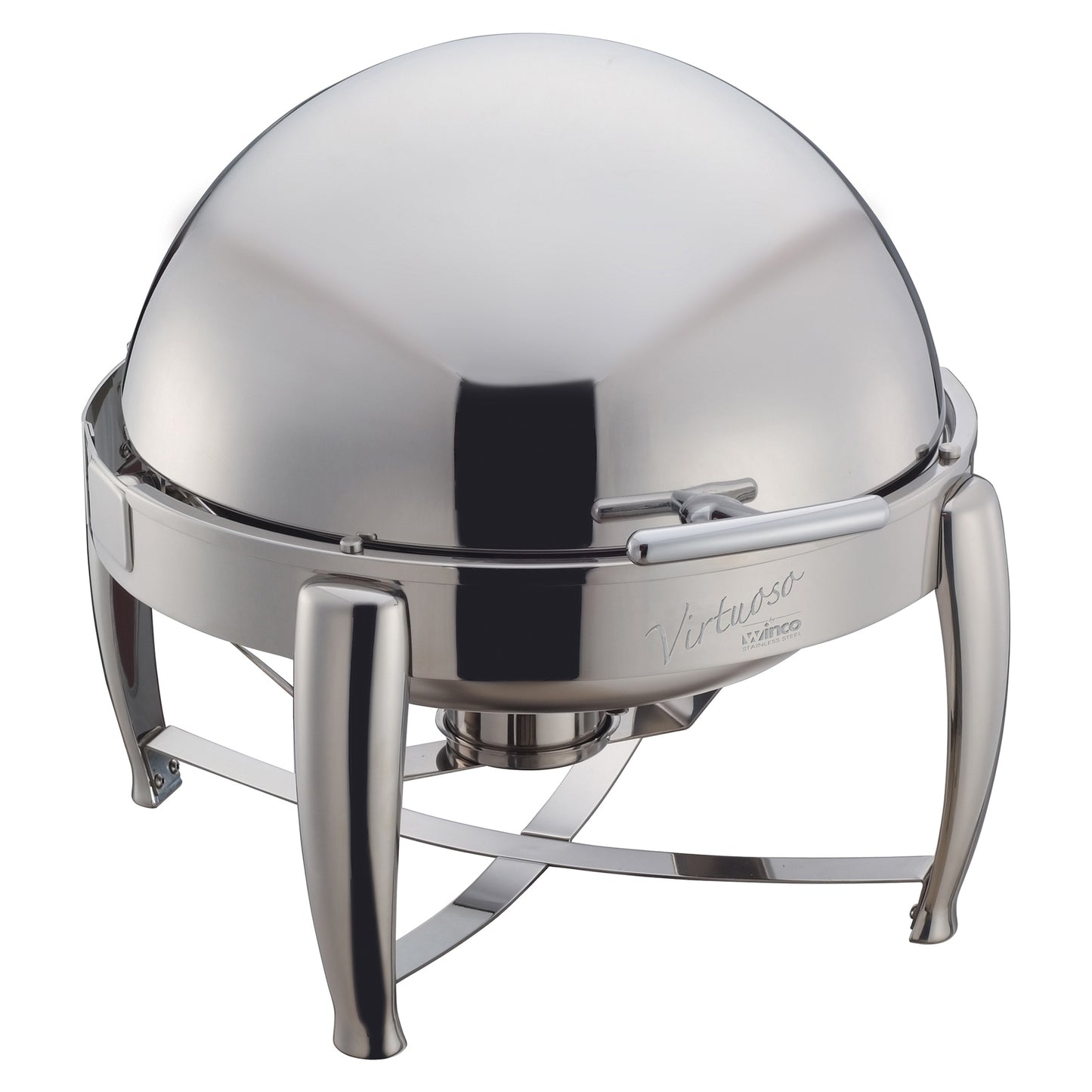 Winco 103B 6 Qt. Stainless Steel Virtuoso Roll-Top Chafer, Extra Heavyweight