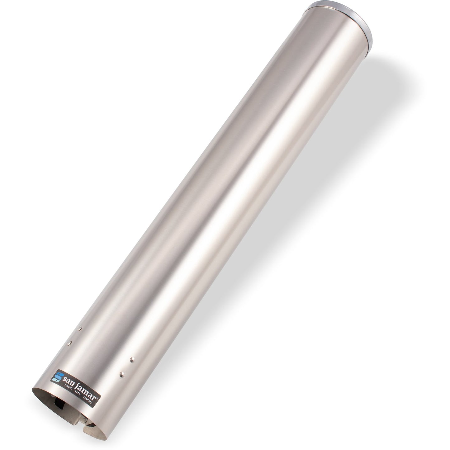 San Jamar C4200PF 23.5" Small Stainless Steel Pull-Type Foam Cup Dispenser