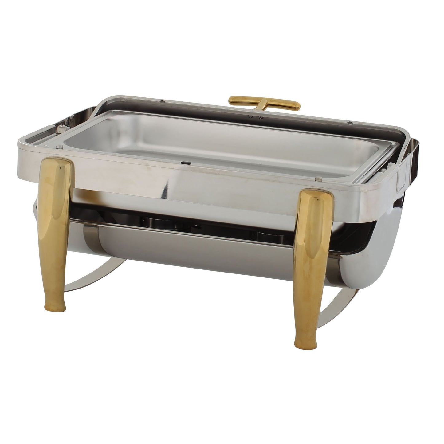 Winco 101A Full-size Gold Accent Stainless Steel Virtuoso Roll-Top Chafer