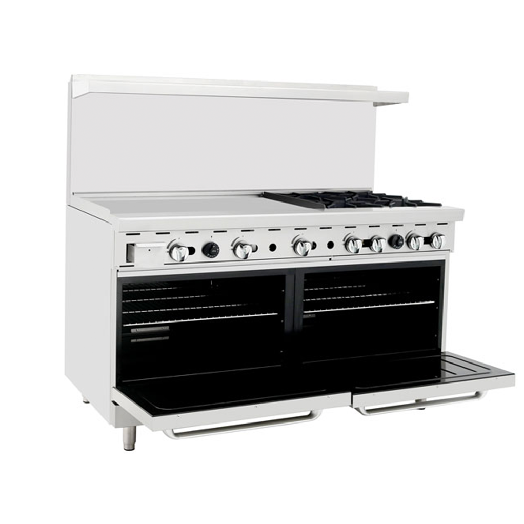 Atosa AGR-4B36GL-LP 60" Liquid Propane Gas Four Burner Gas Range with 36" Griddle