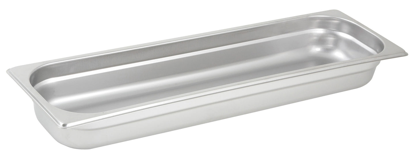 Winco SPJH-2HL Half Size Long Stainless Steel Anti-jam Steam Pan, 2-1/2" Deep
