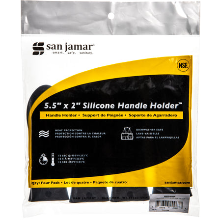 San Jamar 806SHH-BK Black Silicone Handle Holder