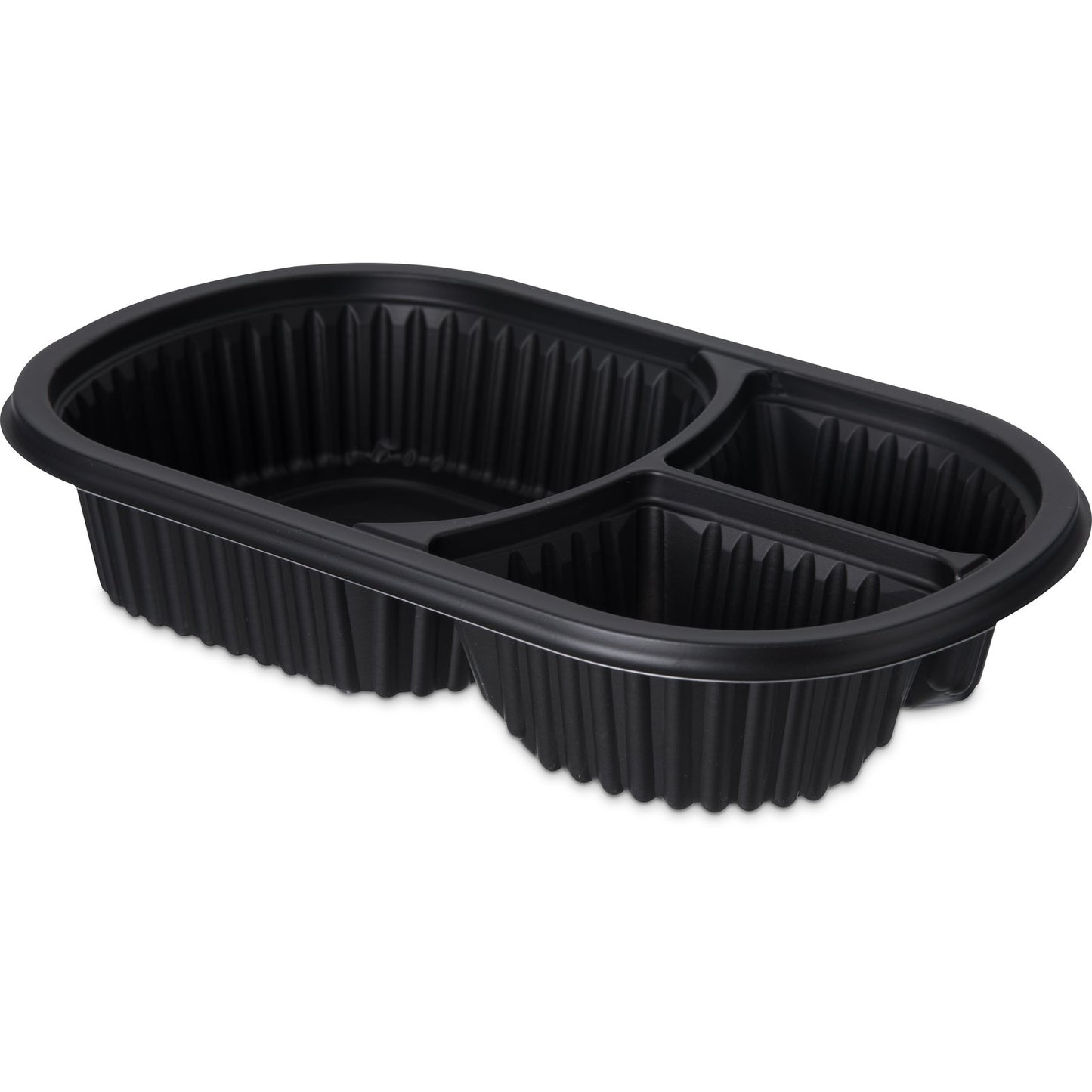 Proex DXMW813PBLK 18/4/4 oz. Black 3-Compartment Microwaveable Entrée (250/cs)
