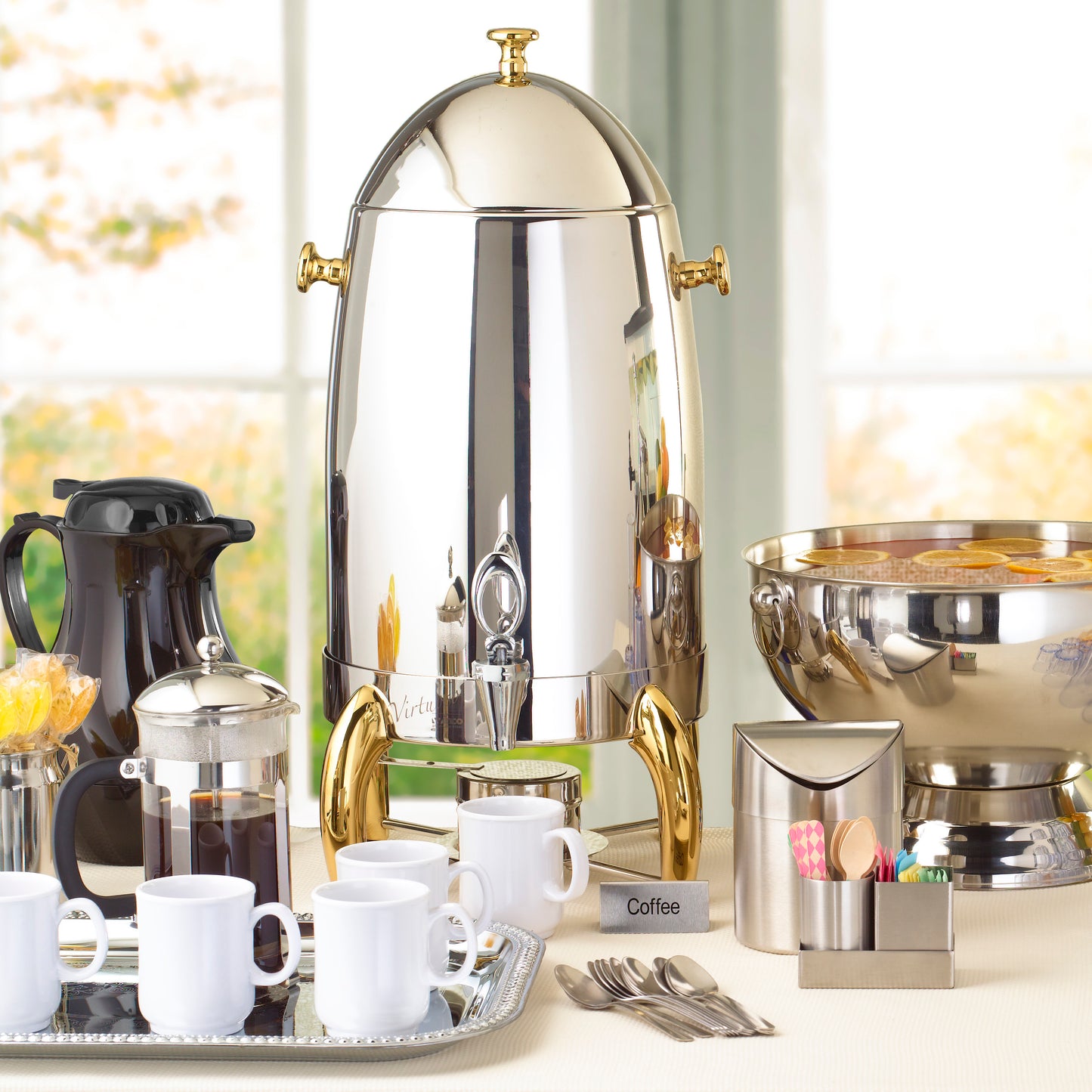 Winco 905A 5 Gallon Gold Accent Virtuoso Coffee Urn