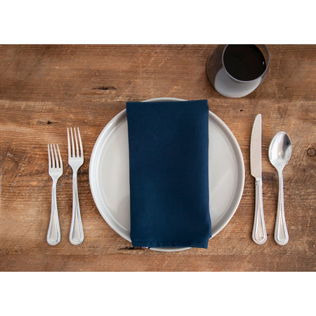Snap Drape 54432020NH011 20" x 20" Navy Spun Polyester Microfiber Milan Birdseye Napkin
