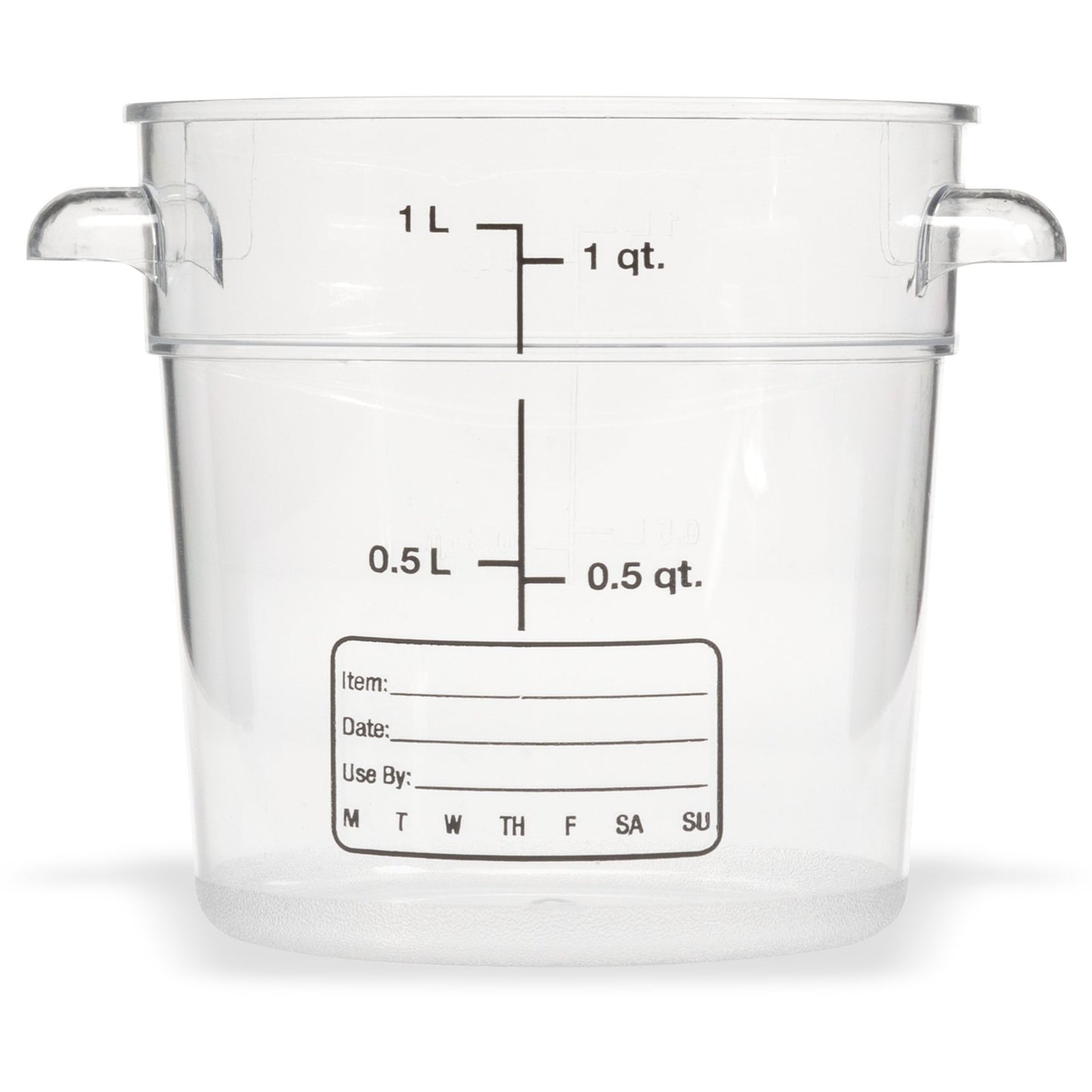 Carlisle 1076107 1 Qt Clear Round Polycarbonate StorPlus Food Storage Container
