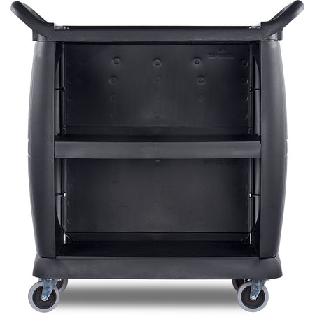 Carlisle CC2036P03 18" x 36.25" x 38" Black Polypropylene Small Bussing Cart w/ Panels