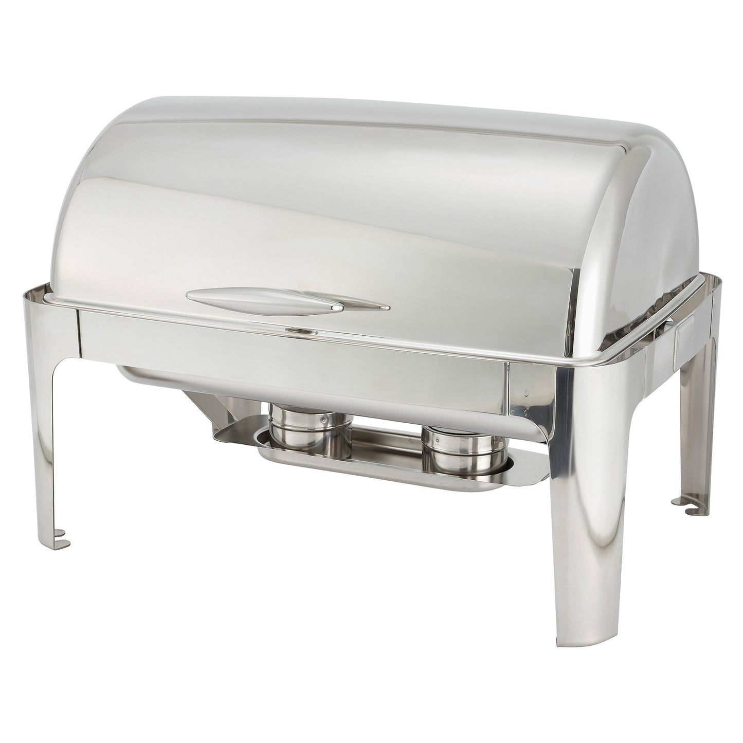 Winco 601 8 Qt. Full-size Stainless Steel Madison Roll-Top Chafer, Heavyweight