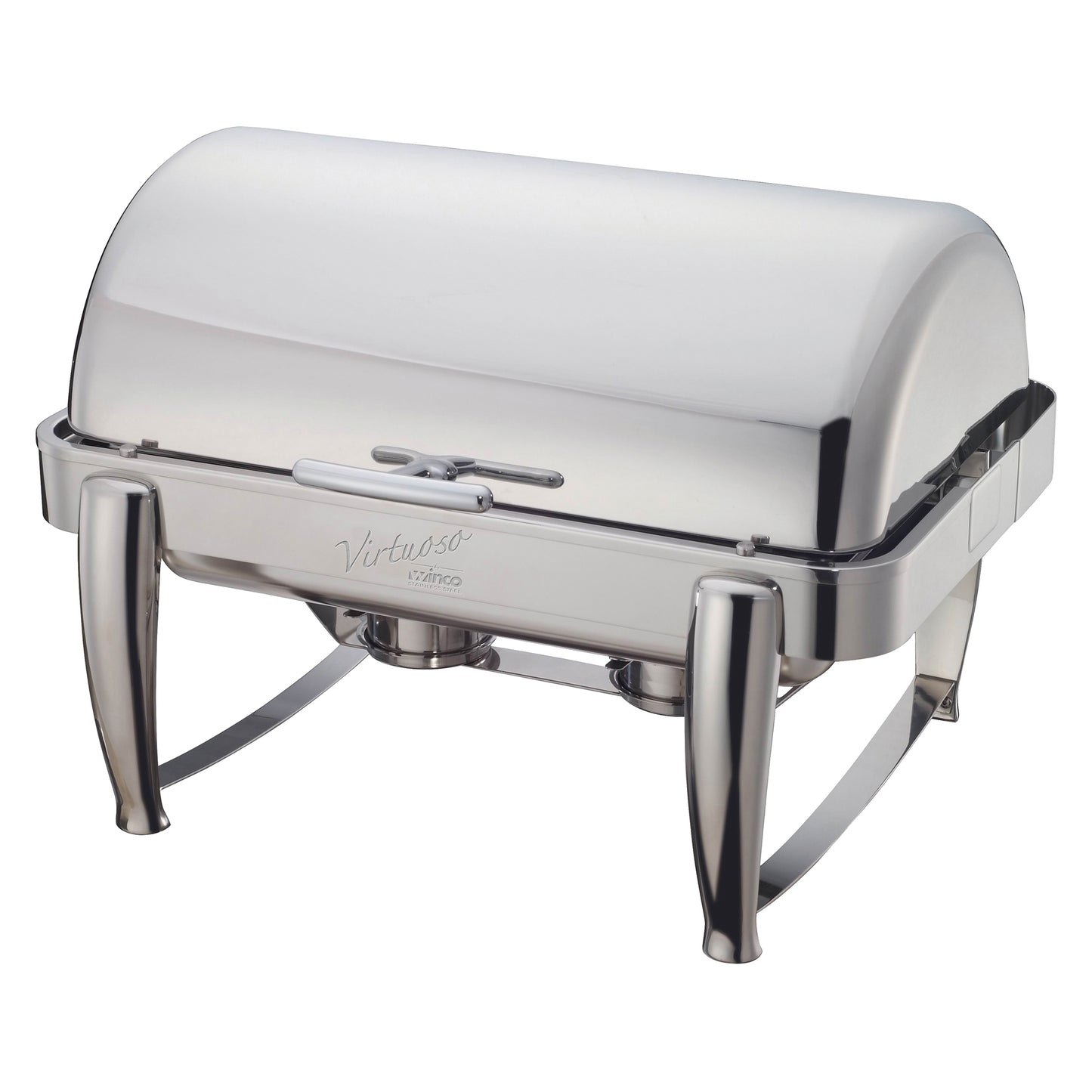 Winco 101B 8 Qt. Full-size Stainless Steel Virtuoso Roll-Top Chafer, Extra Heavyweight
