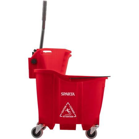 Sparta 8690405 35 Qt Red Polypropylene OmniFit Mop Bucket Combo: Side Press Wringer