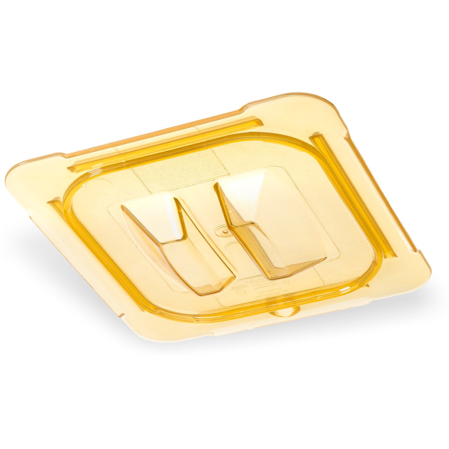 Carlisle 10510U13 1/6 Size Amber High Heat Plastic StorPlus Handled Universal Food Pan Lid