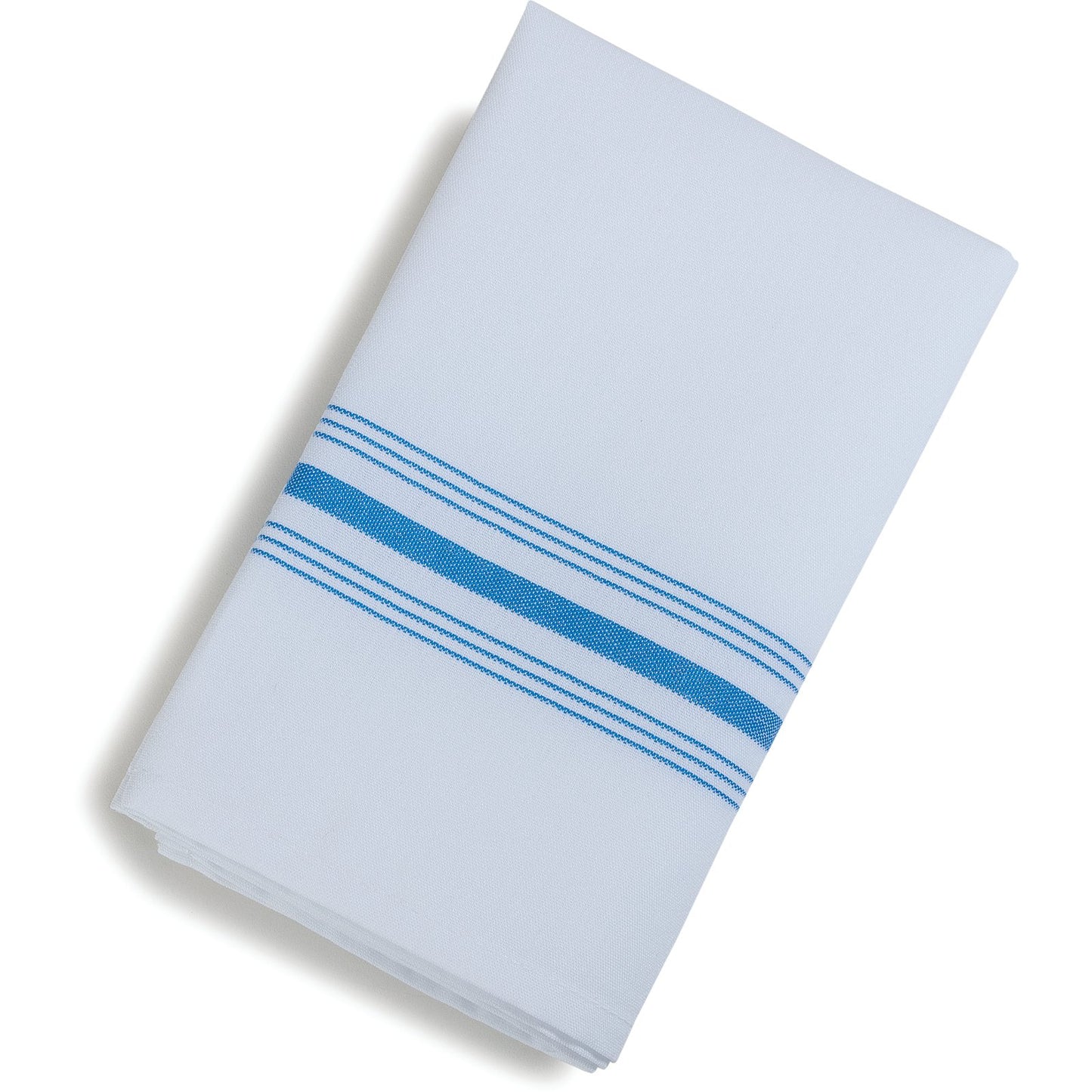 Snap Drape 53771822NH062 18" x 22" Blue 50% Spun Polyester/50% Filament Bistro Striped Napkin