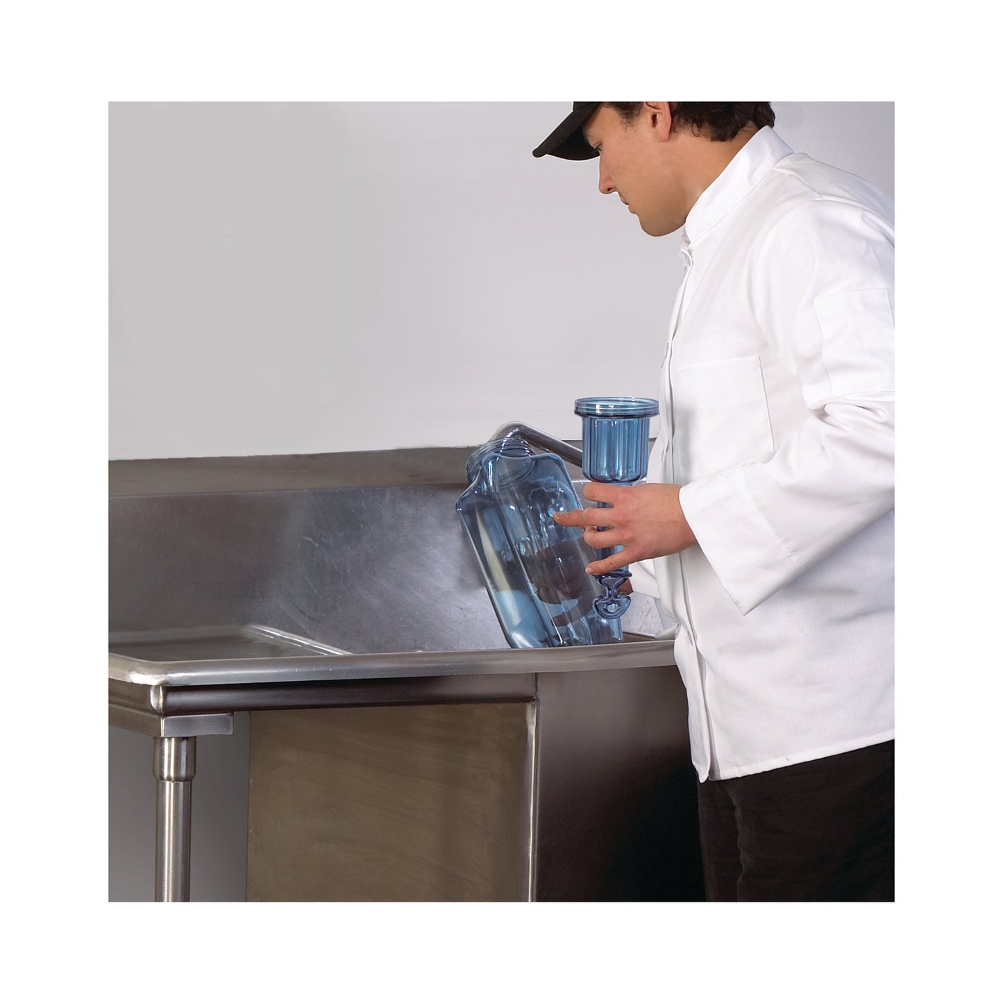 San Jamar RCU642 64 oz Blue Rapi-Kool Chill Utensil (2/pk)
