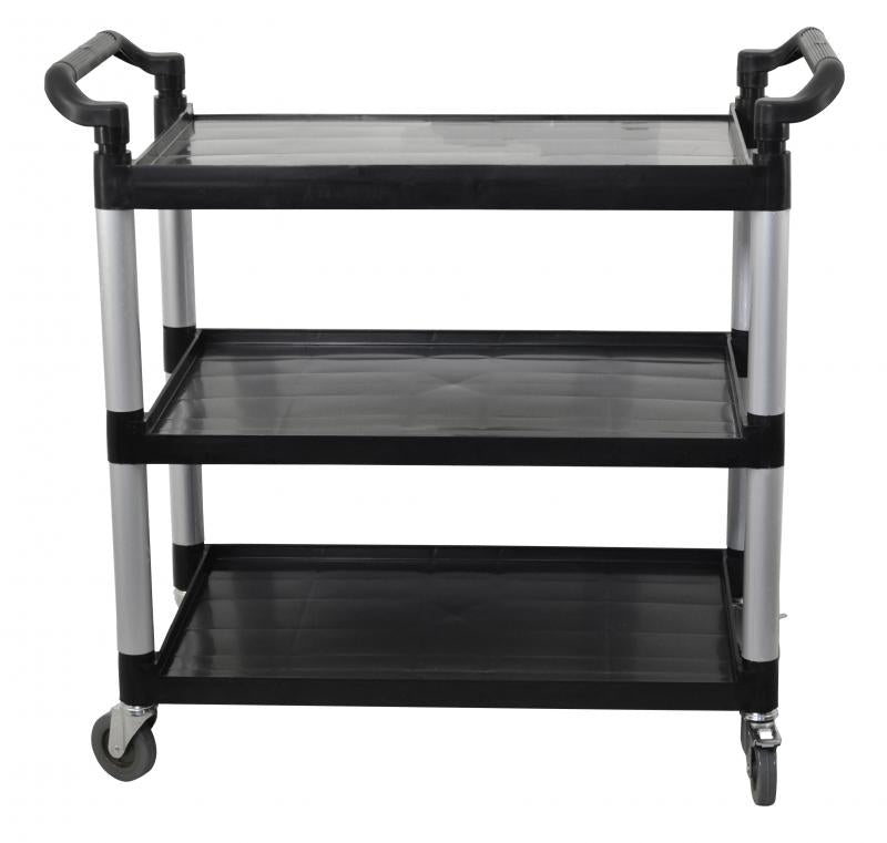 Omcan 43069 Black Plastic Bussing Cart with 19.5" x 31" tray size