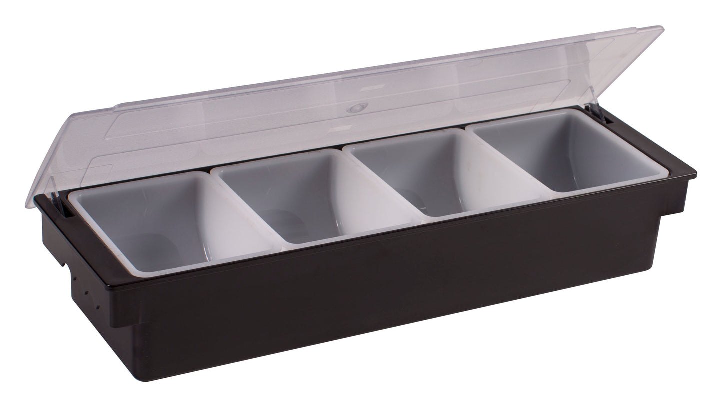 Winco CCH-4 Black 4-Compartment Plastic Base Condiment Holder
