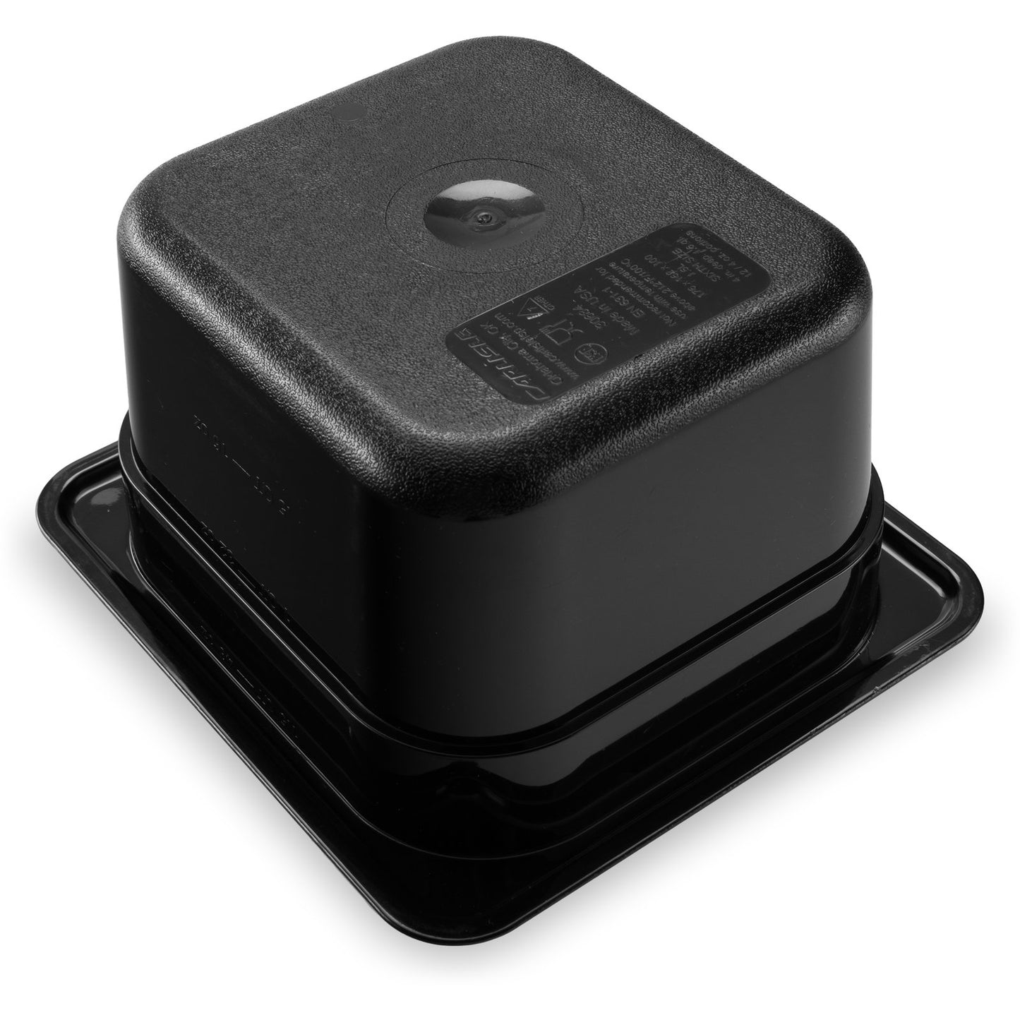 Carlisle 3068403 1/6 Size Black Polycarbonate StorPlus Food Pan, 4" Deep