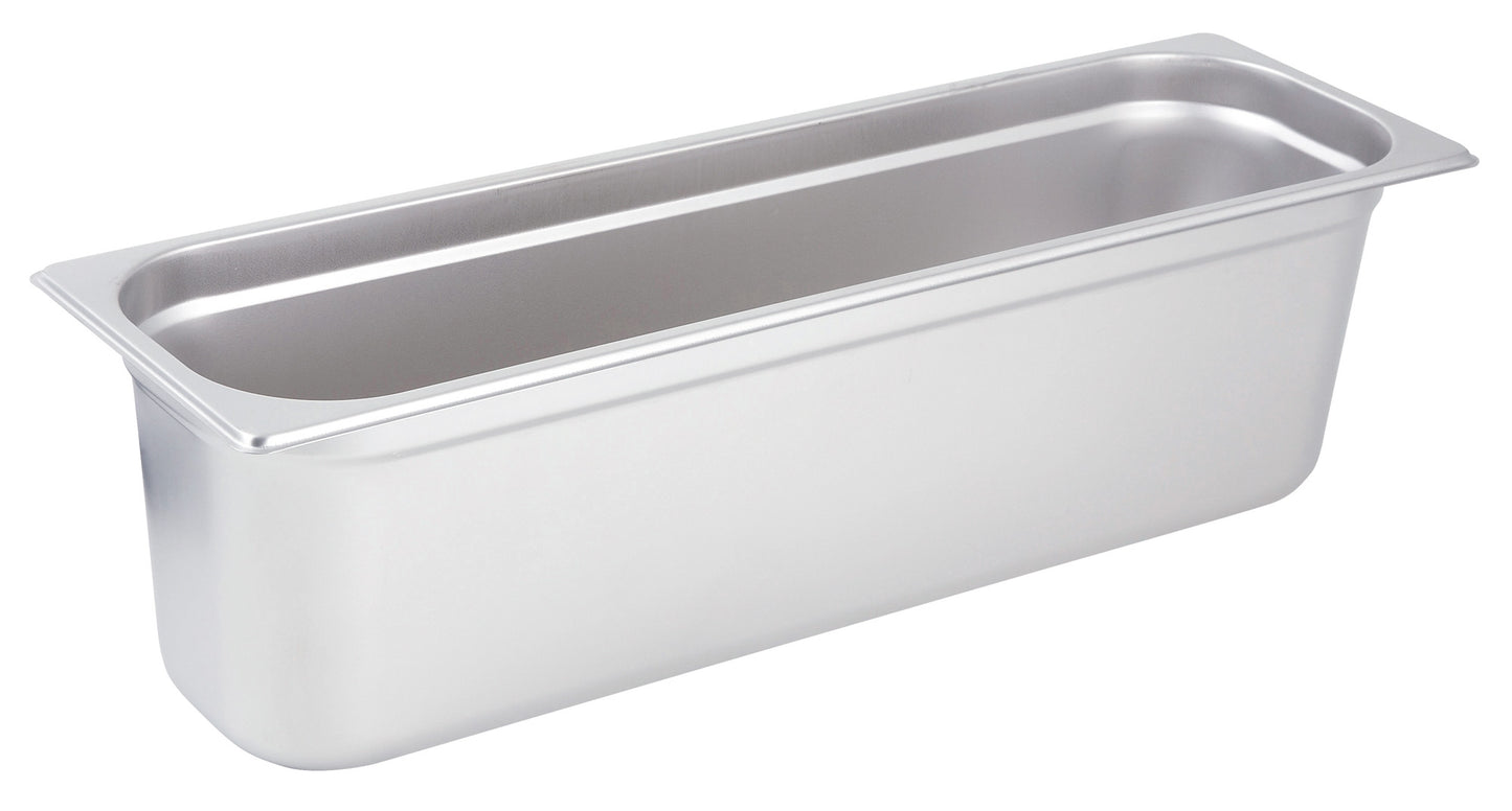 Winco SPJH-6HL Half Size Long Stainless Steel Anti-jam Steam Pan, 6" Deep
