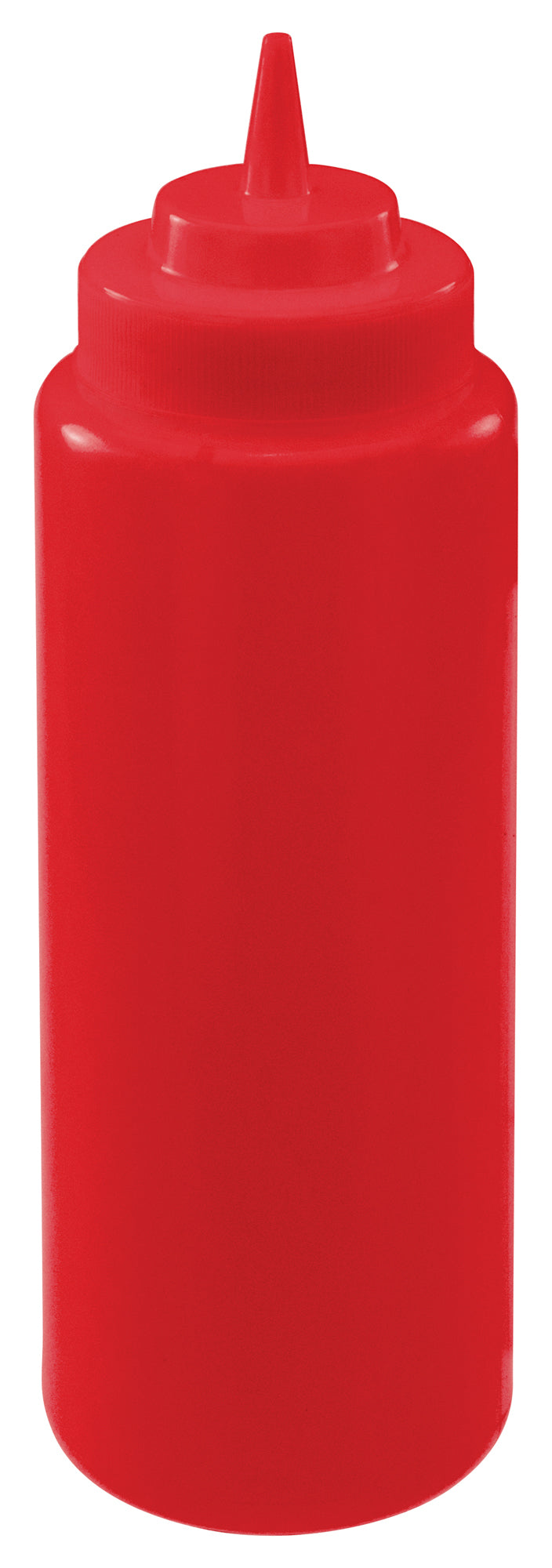 Winco PSW-32R 32 oz. Red Wide Mouth Squeeze Bottles (6pcs/pk)